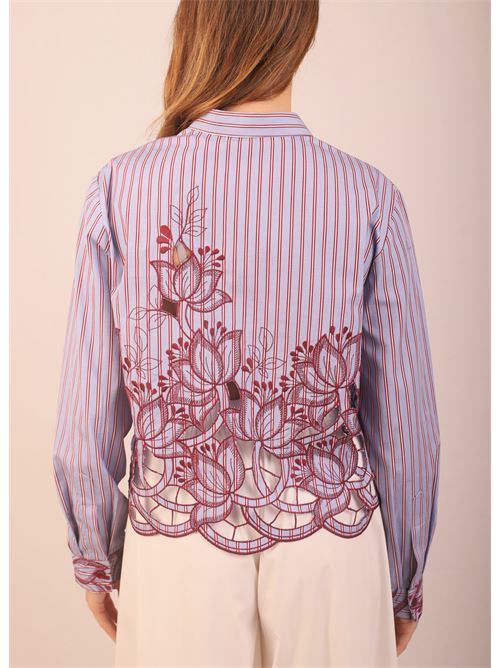 striped shirt with embroidery Laboratorio Capri | DARIARIGACELESTEROSSO